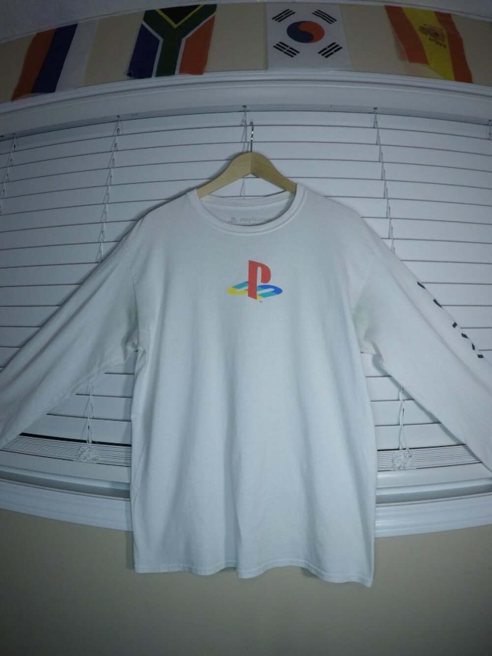 PlayStation PS1 Logo Long Sleeve Tee White M